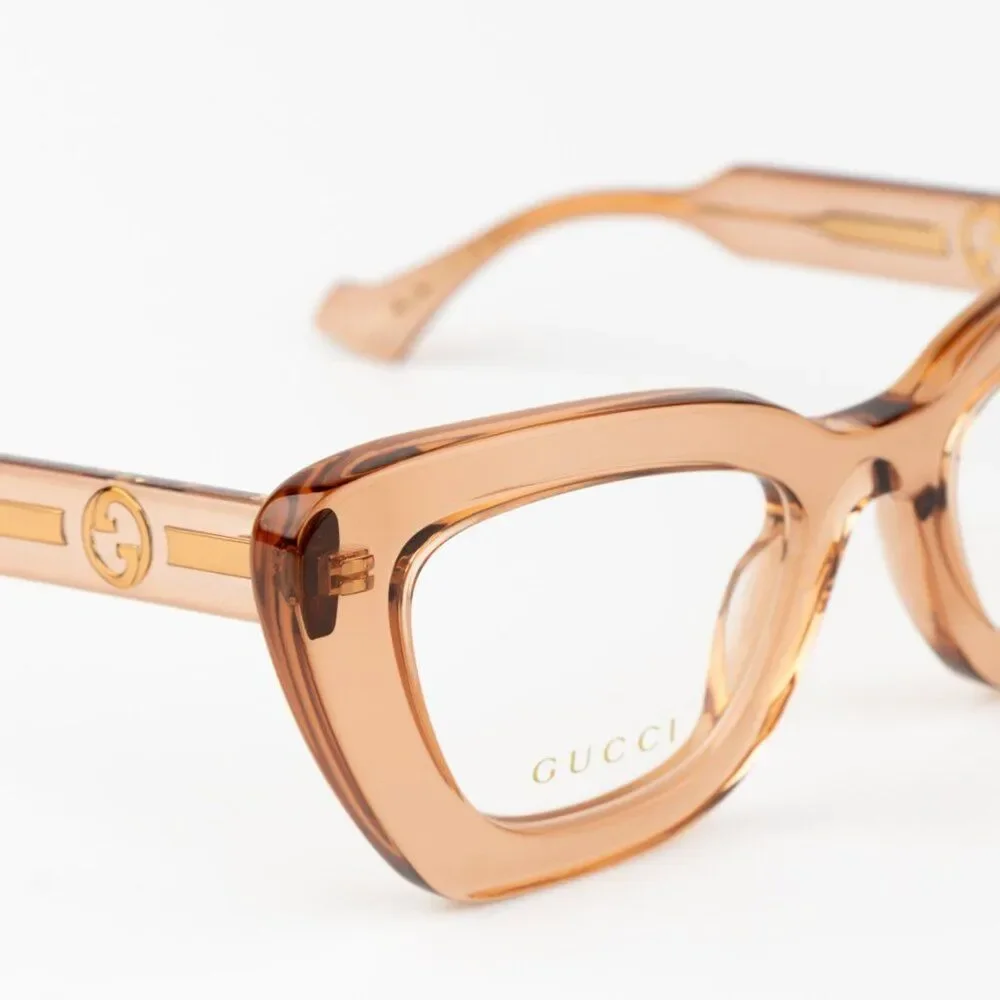 NEW Gucci GG1555O 004 Brown Women Cat Eye Eyeglasses GG 1555O